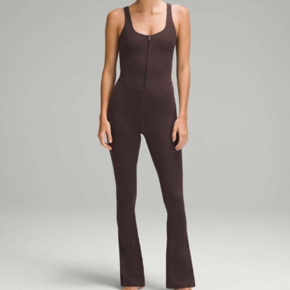 Sleeveless Brown Zipper Jumpsuit